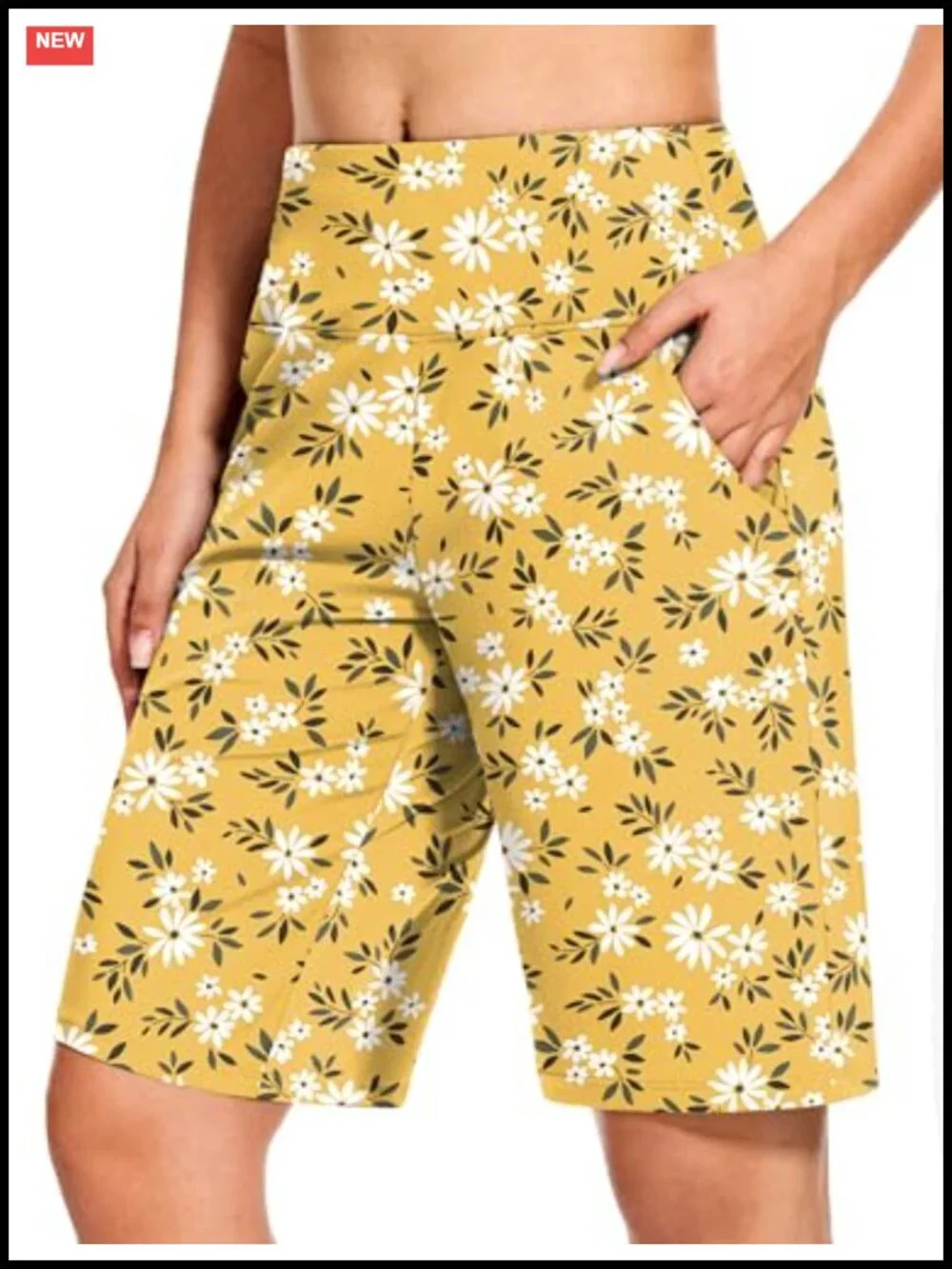 Women's High Waisted Bermuda Shorts with Pockets 9